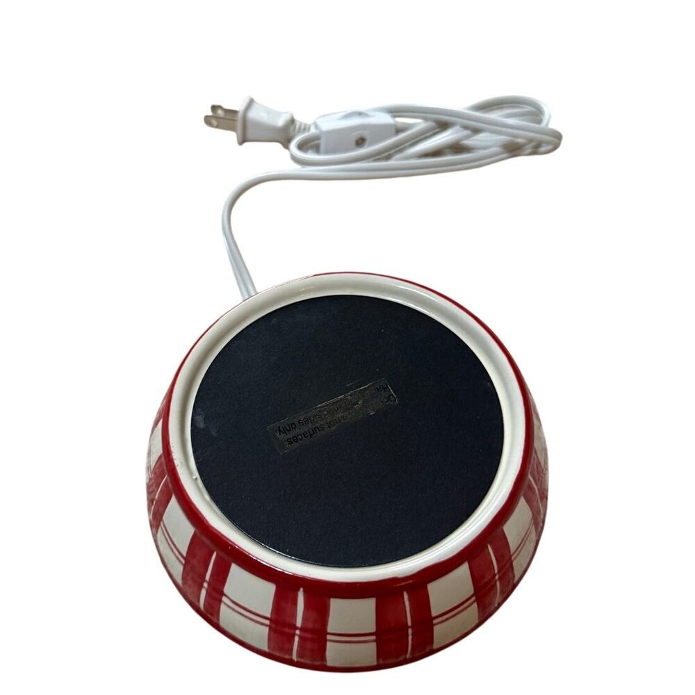 Electric Red/White Checked Warmer for Coffee Cup or Wax Warmer